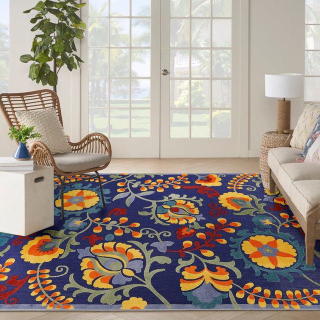 Nourison Aloha Alh17 Navy Multicolor Rug - Nourison - 99446921284