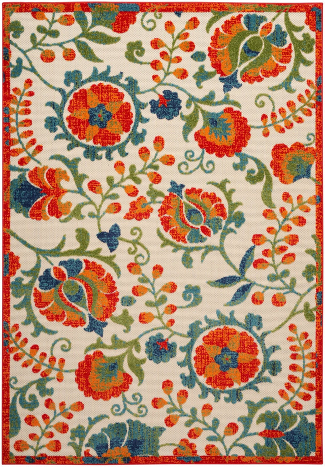 Nourison Aloha Alh17 Red Multicolor Rug - Nourison - 99446952424