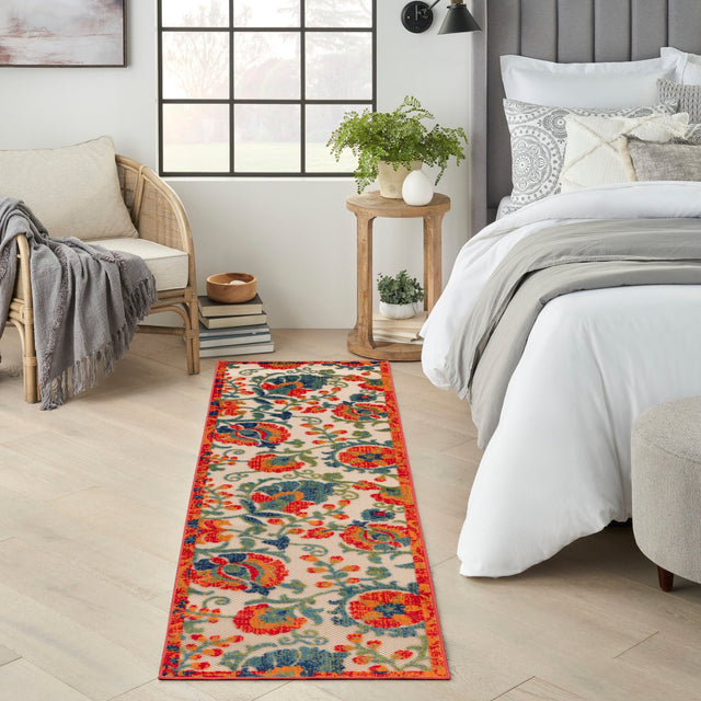 Nourison Aloha Alh17 Red Multicolor Rug - Nourison - 99446952431