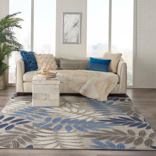 Nourison Aloha Alh18 Grey/Blue Rug - Nourison - 99446739261