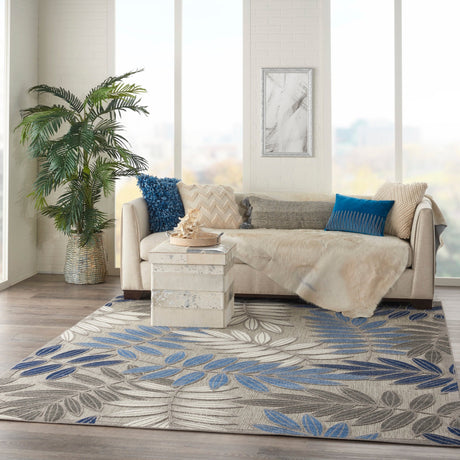 Nourison Aloha Alh18 Grey/Blue Rug - Nourison - 99446761989