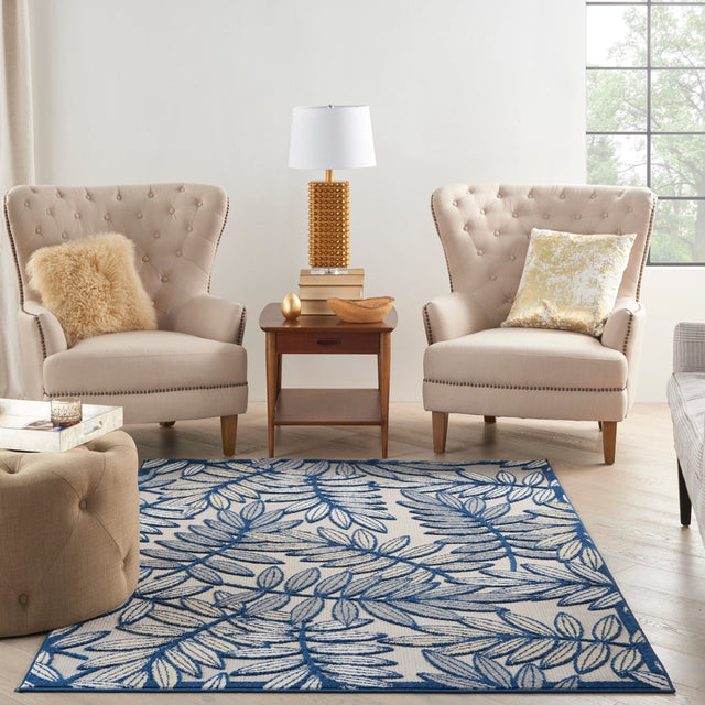 Nourison Aloha Alh18 Ivory/Navy Rug - Nourison - 99446827661