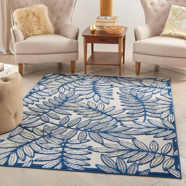 Nourison Aloha Alh18 Ivory/Navy Rug - Nourison - 99446827739