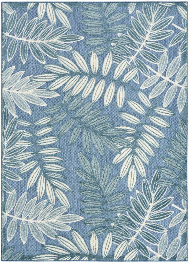 Nourison Aloha ALH18 Machine Made Blue Rug