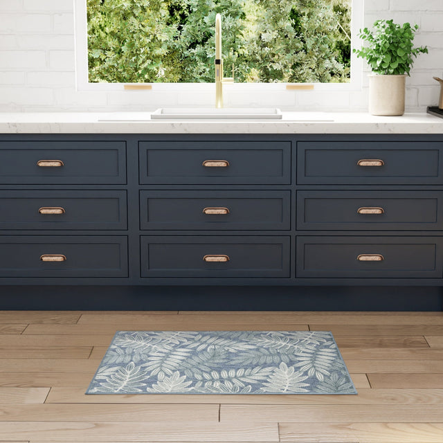 Nourison Aloha ALH18 Machine Made Blue Rug
