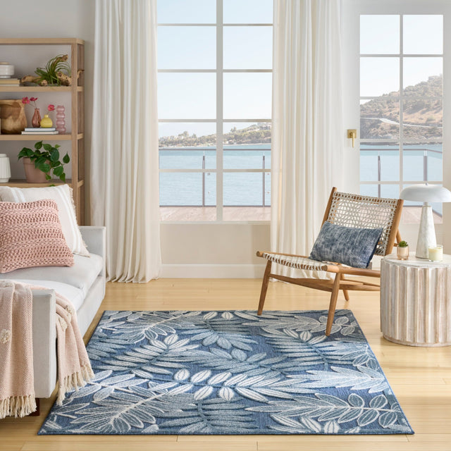 Nourison Aloha ALH18 Machine Made Blue Rug