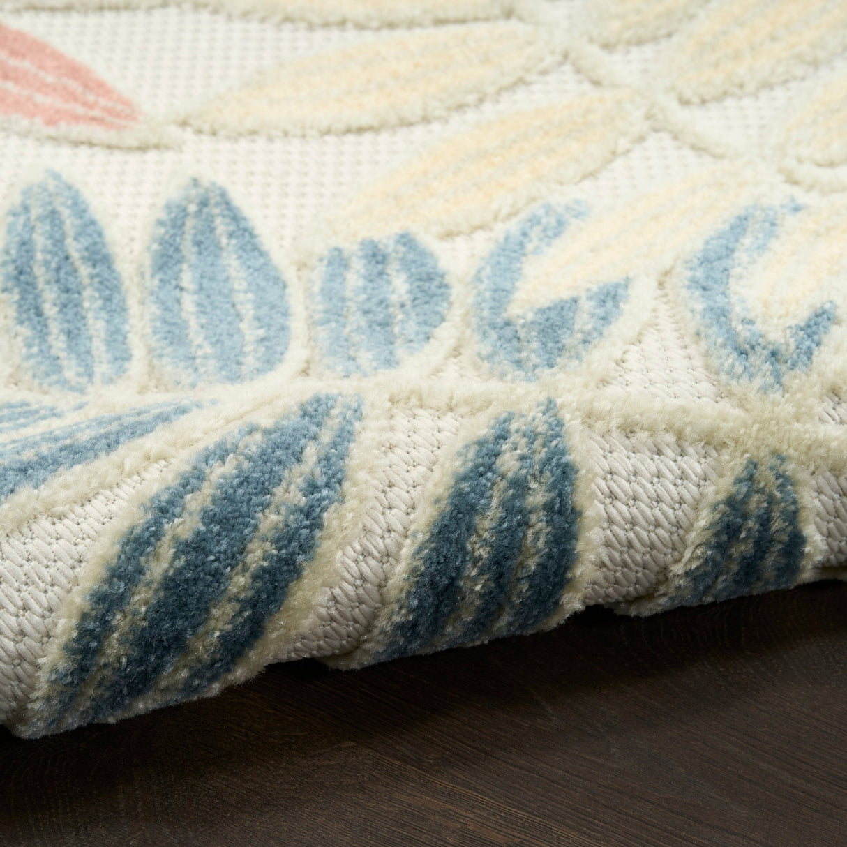 Nourison Aloha ALH18 Machine Made Ivory, Rose Rug