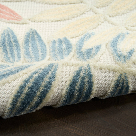 Nourison Aloha ALH18 Machine Made Ivory, Rose Rug