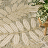 Nourison Aloha ALH18 Machine Made Ivory, Sage Rug