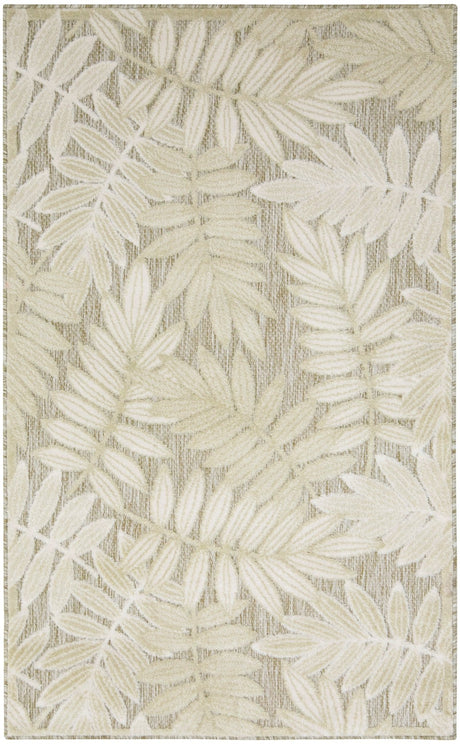 Nourison Aloha ALH18 Machine Made Ivory, Sage Rug