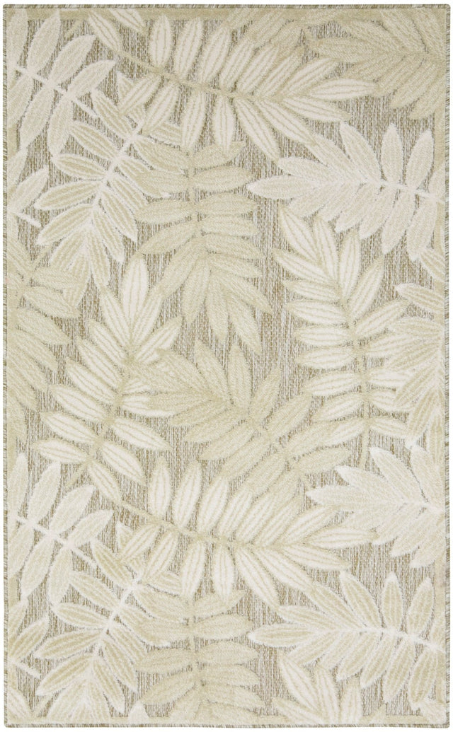 Nourison Aloha ALH18 Machine Made Ivory, Sage Rug
