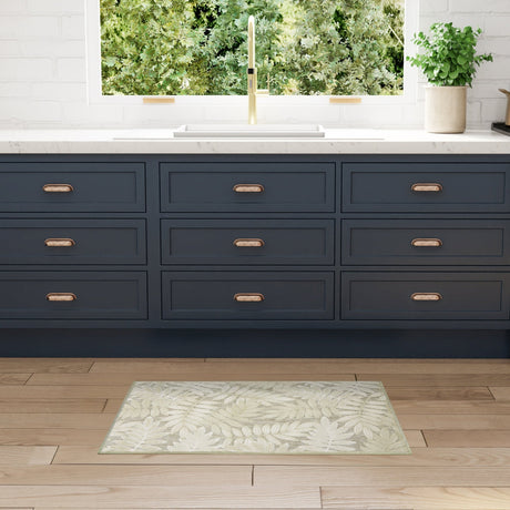 Nourison Aloha ALH18 Machine Made Ivory, Sage Rug