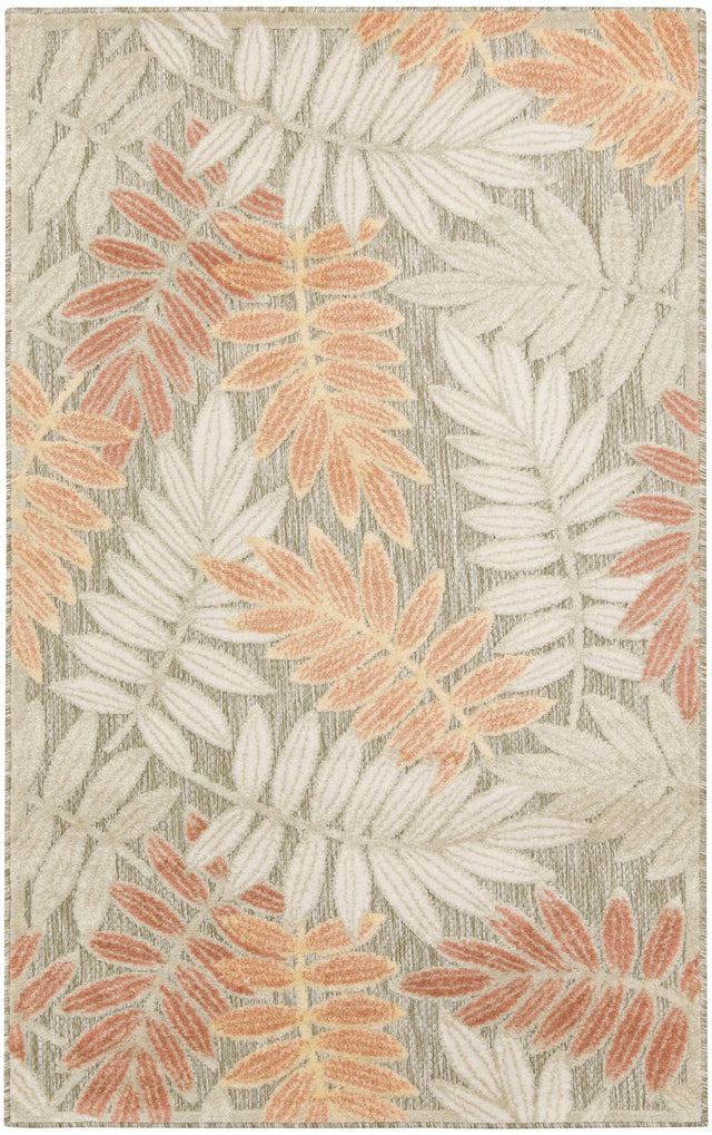 Nourison Aloha ALH18 Machine Made Sage, Rose Rug