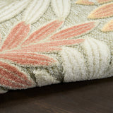Nourison Aloha ALH18 Machine Made Sage, Rose Rug
