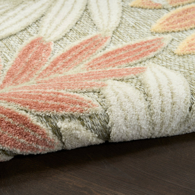 Nourison Aloha ALH18 Machine Made Sage, Rose Rug
