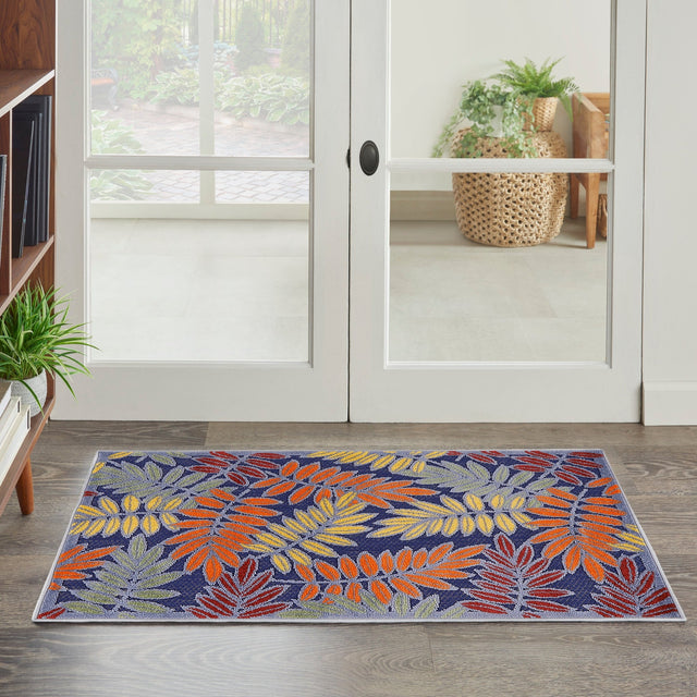 Nourison Aloha Alh18 Navy Multicolor Rug - Nourison - 99446921628