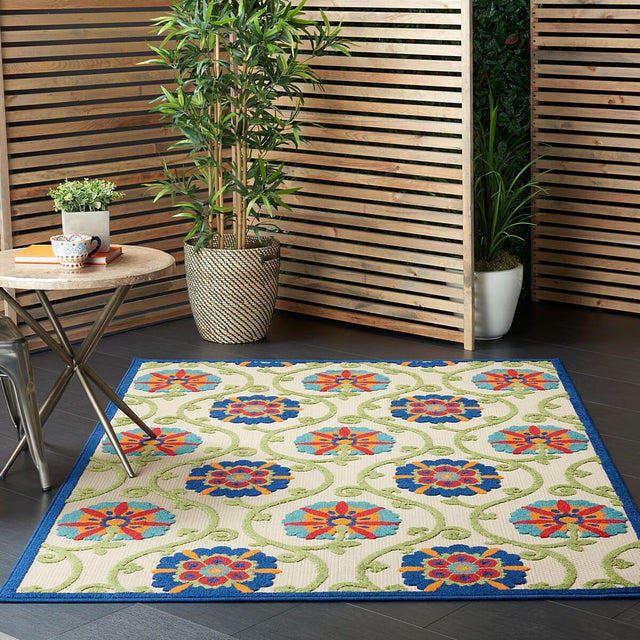 Nourison Aloha Alh19 Blue/Multicolor Rug - Nourison - 99446498540