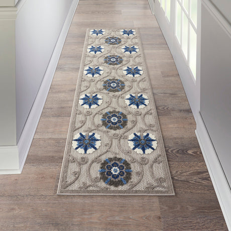 Nourison Aloha Alh19 Grey/Blue Rug - Nourison - 99446739384