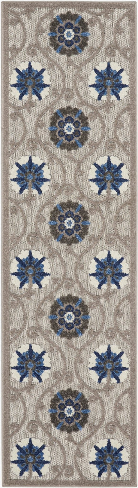 Nourison Aloha Alh19 Grey/Blue Rug - Nourison - 99446739445