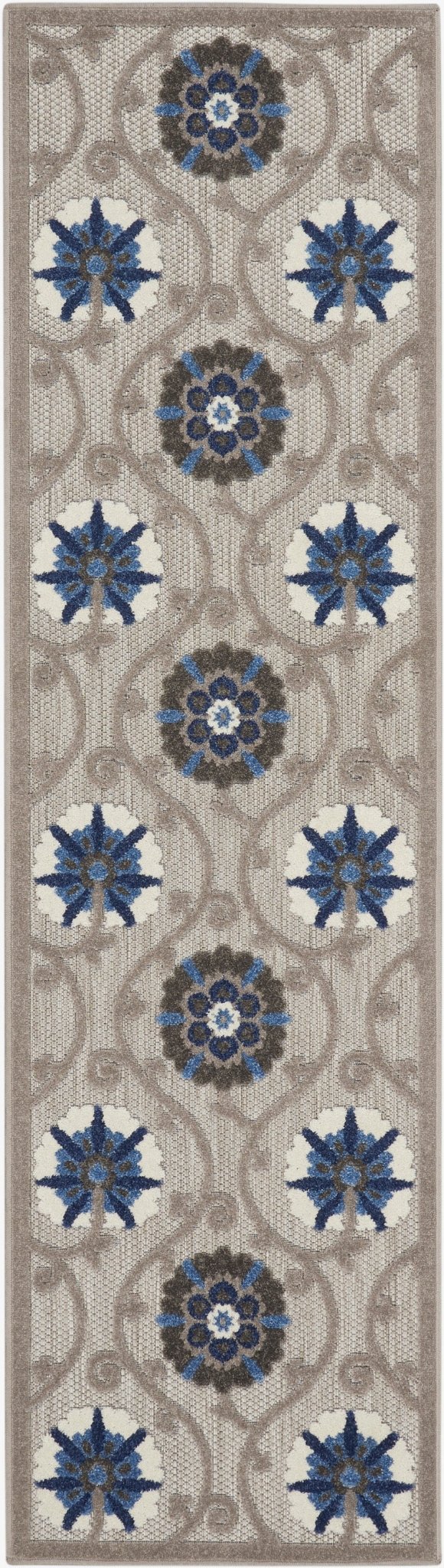 Nourison Aloha Alh19 Grey/Blue Rug - Nourison - 99446739445