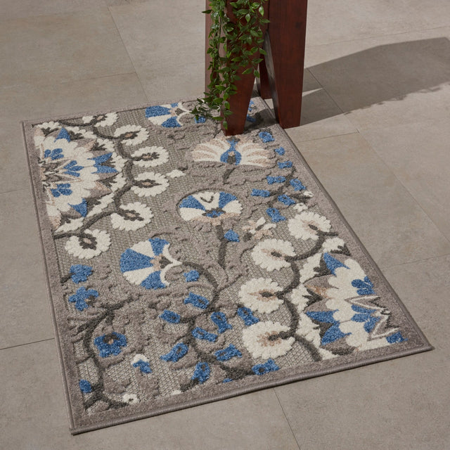 Nourison Aloha Alh20 Grey/Multi Rug - Nourison - 99446739476