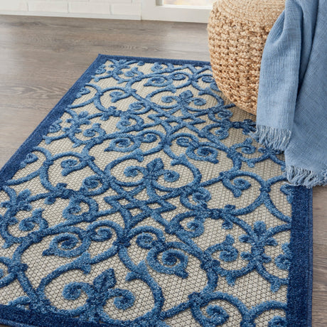 Nourison Aloha Alh21 Grey/Blue Rug - Nourison - 99446739650