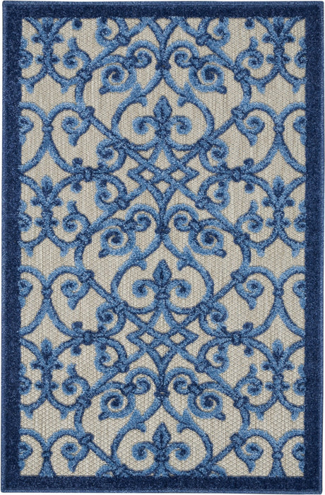 Nourison Aloha Alh21 Grey/Blue Rug - Nourison - 99446739650