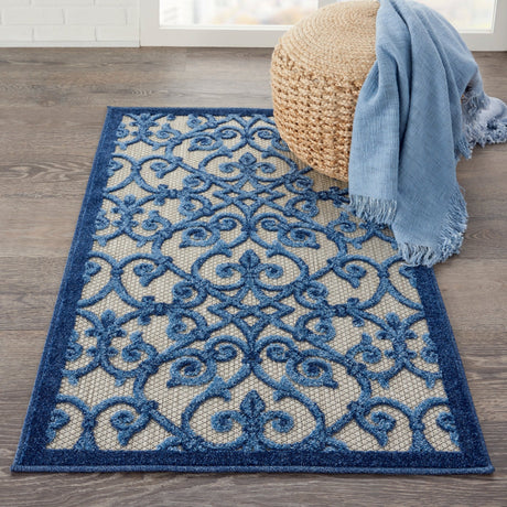 Nourison Aloha Alh21 Grey/Blue Rug - Nourison - 99446739650