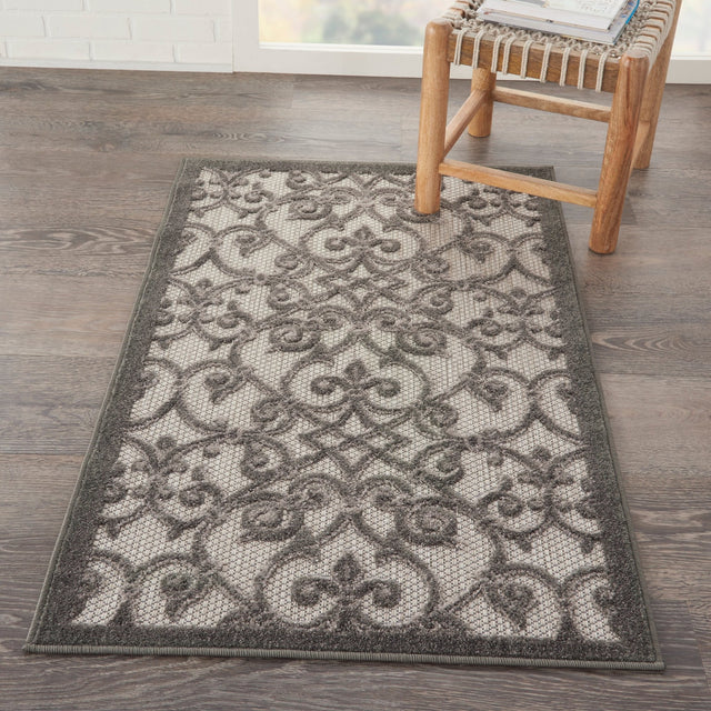 Nourison Aloha Alh21 Grey/Charcoal Rug - Nourison - 99446739544