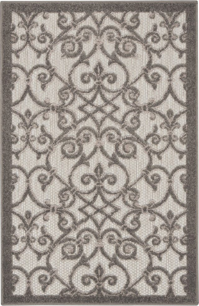 Nourison Aloha Alh21 Grey/Charcoal Rug - Nourison - 99446739544