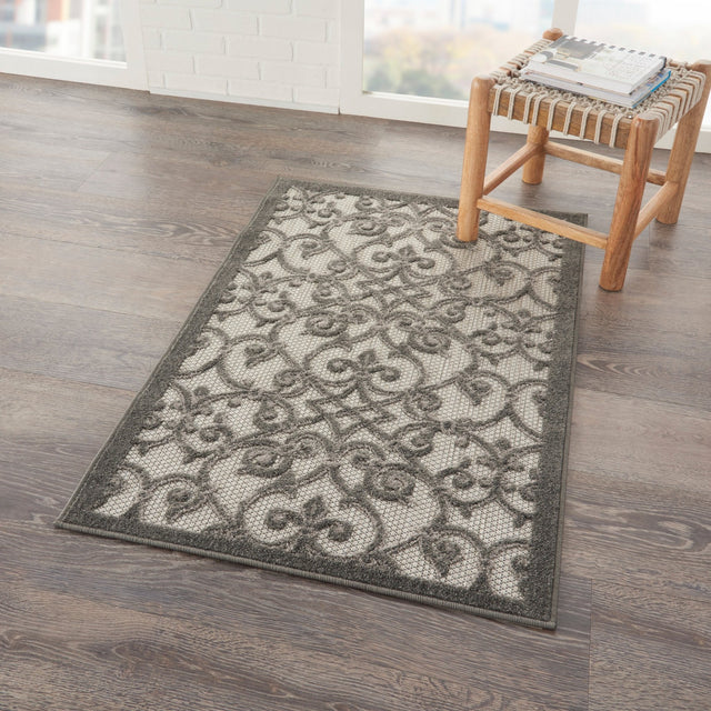 Nourison Aloha Alh21 Grey/Charcoal Rug - Nourison - 99446739544