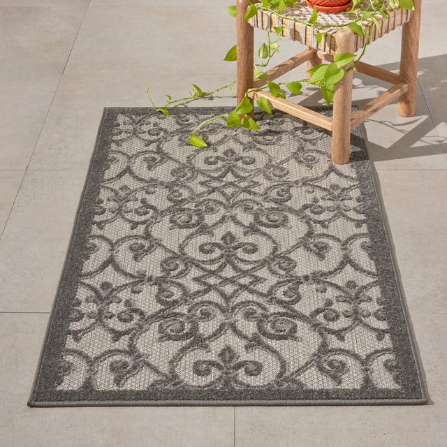 Nourison Aloha Alh21 Grey/Charcoal Rug - Nourison - 99446739544