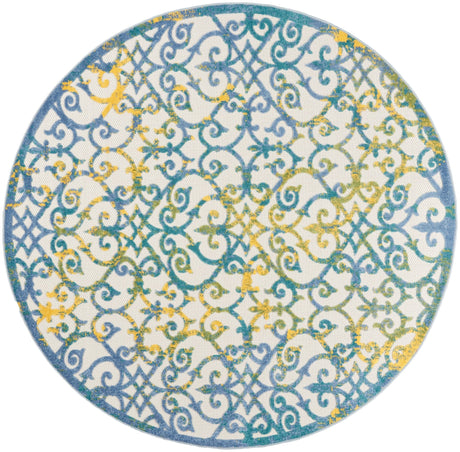 Nourison Aloha Alh21 Ivory Blue Rug - Nourison - 99446828057