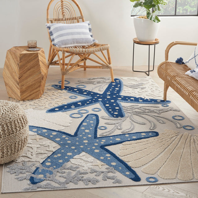 Nourison Aloha Alh24 Blue/Grey Rugs - Nourison - 99446828576