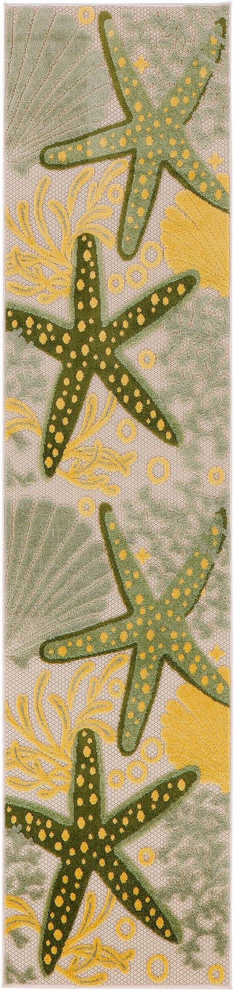 Nourison Aloha Alh24 Green Yellow Rug - Nourison - 99446953353