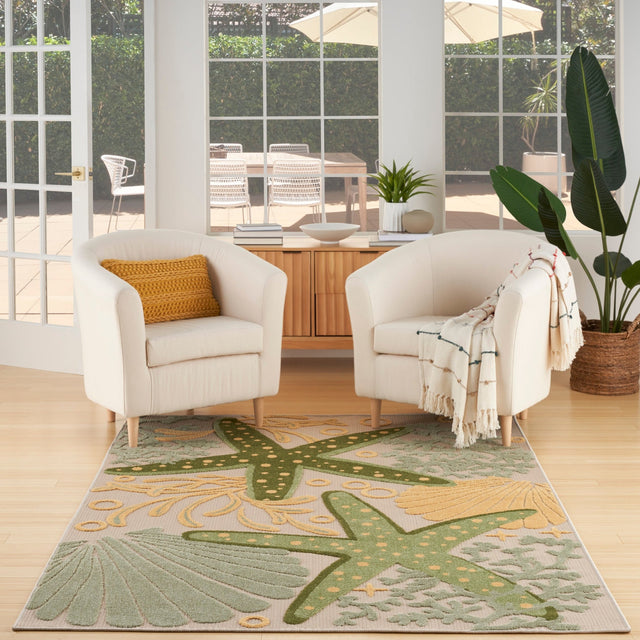 Nourison Aloha Alh24 Green Yellow Rug - Nourison - 99446953377