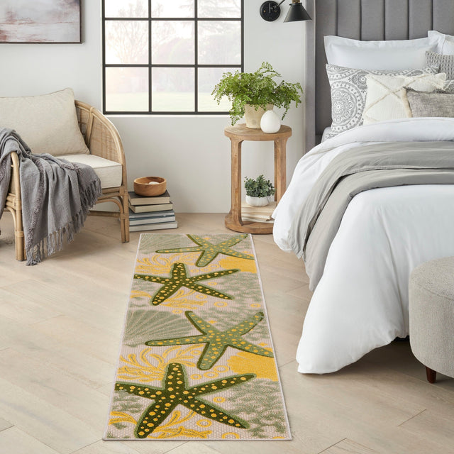 Nourison Aloha Alh24 Green Yellow Rug - Nourison - 99446953384