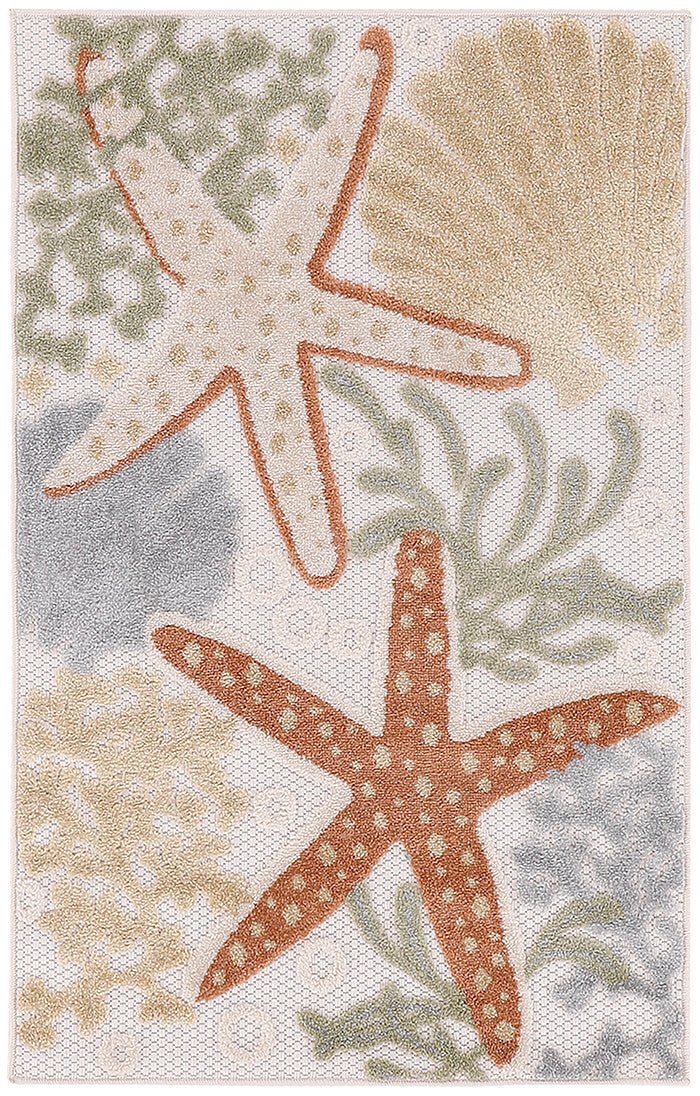 Nourison Aloha Alh24 Ivory Multicolor Rug - Nourison - 99446920805