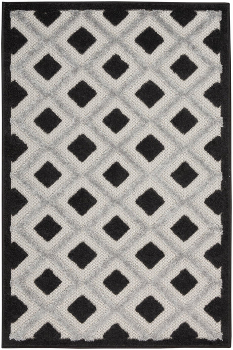 Nourison Aloha Alh26 Black White Rugs - Nourison - 99446829474