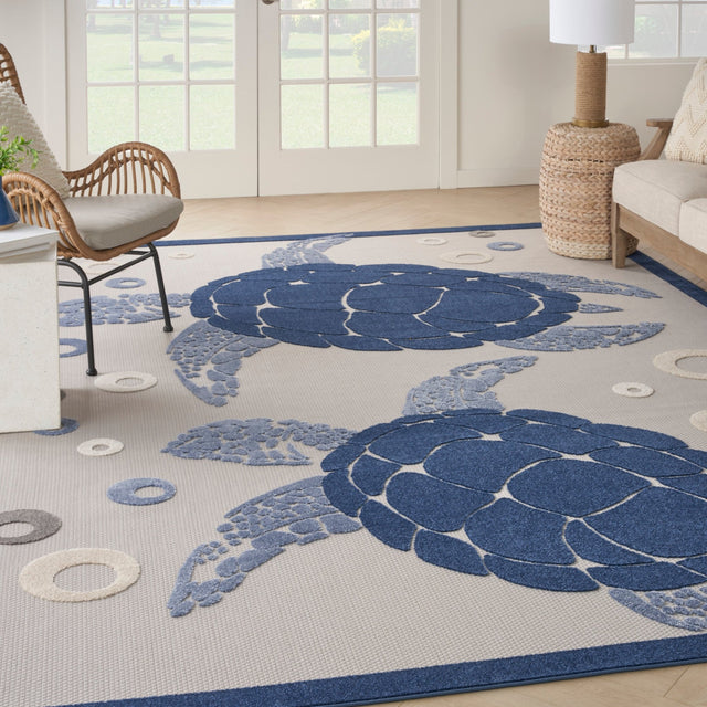 Nourison Aloha Alh27 Navy Blue Rug - Nourison - 99446136022