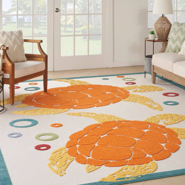 Nourison Aloha Alh27 Teal Multi Rug - Nourison - 99446135827