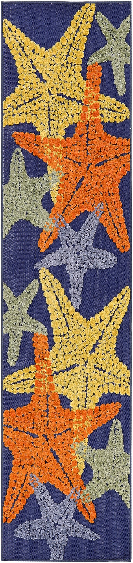 Nourison Aloha Alh28 Blue Multicolor Rug - Nourison - 99446921697