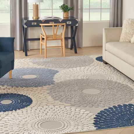 Nourison Aloha Alh29 Blue/Grey Rug - Nourison - 99446167200