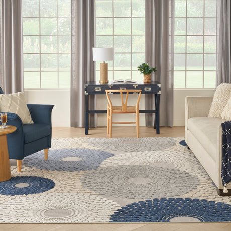 Nourison Aloha Alh29 Blue/Grey Rug - Nourison - 99446167293