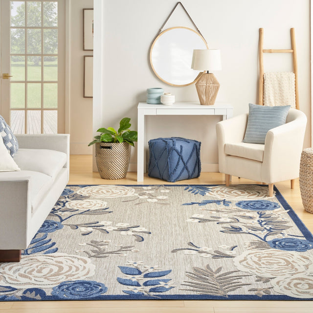 Nourison Aloha Alh32 Blue Grey Rug - Nourison - 99446169723