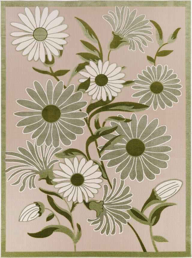 Nourison Aloha Alh33 Ivory Green Rug - Nourison - 99446953483