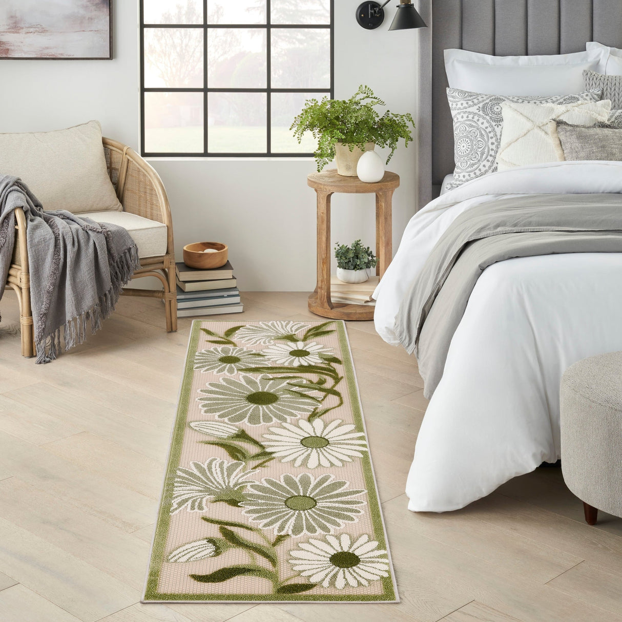 Nourison Aloha Alh33 Ivory Green Rug - Nourison - 99446953490