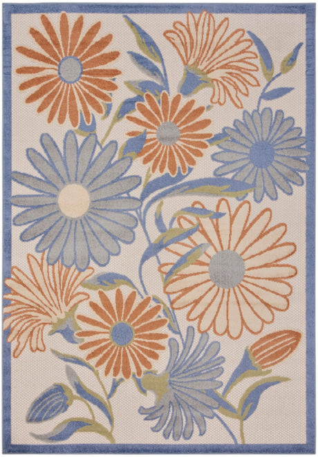 Nourison Aloha ALH33 Machine Made Beige, Multicolor Rug