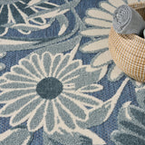 Nourison Aloha ALH33 Machine Made Blue Rug