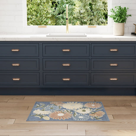 Nourison Aloha ALH33 Machine Made Blue, Sage Rug